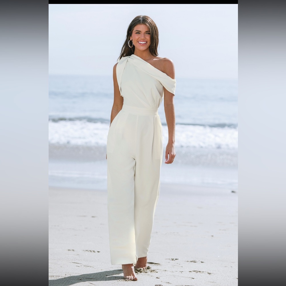 × Madison Romance Bow One-Shoulder Jumpsuit